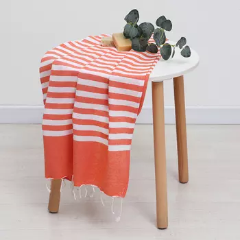 Полотенце Пештемаль LoveLife Marine, цв. оранжевый, 75х170 см, 80% хл, 20% пэ, 190 г/м2