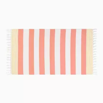 Полотенце Пештемаль LoveLife "Полоски", цв. оранжевый, 100х180 см, 100% хлопок, 180 г/м2