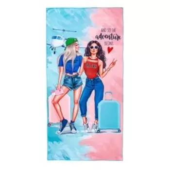 Полотенце пляжное в сумке Этель «Adventure» 70х140 см, микрофибра