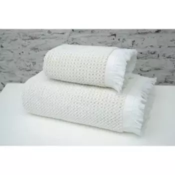 Полотенце махровое Arya Home, размер 70x140 см, цвет белый, жёлтый