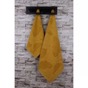 Полотенце, размер 70x140 см, цвет горчичный