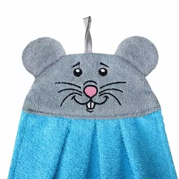 Полотенце-рушник махровый Мышка арт: 1212, 43х35, гол, хл100%, 300 гр.