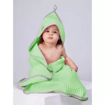 Полотенце с уголком детское Waffle, размер 90х90 см, цвет зеленый