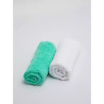 Полотенце-салфетка для кормления Soft Care, размер 35x35 см, цвет белый, мята, 2 шт в наборе 5863