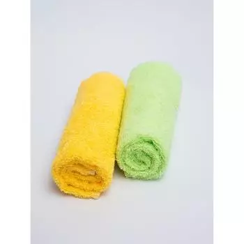 Полотенце-салфетка для кормления Soft Care, размер 35x35 см, цвет жёлтый, зелёный, 2 шт в наборе 5