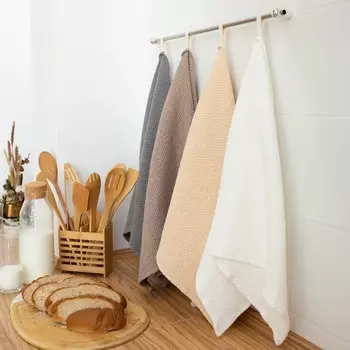 Полотенце SL HOME Linen, белое, 3865 см, лён 29%, хлопок 71%, плотность 215 г/м