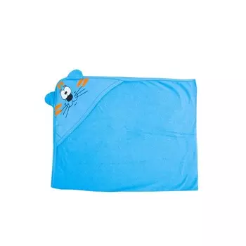 Полотенце-уголок 90х105см, цвет голубой/МИКС, махра, хлопок 80% полиэстер 20%