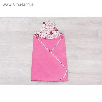 Полотенце-уголок Cute love, размер 90 × 90 см, принт десерт, цвет розовый
