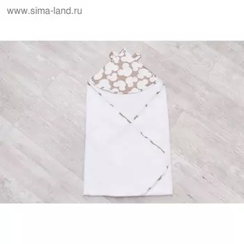 Полотенце-уголок Cute love, размер 90 × 90 см, принт мышонок, цвет коричневый/белый