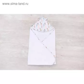 Полотенце-уголок Cute love, размер 90 × 90 см, принт техас, цвет белый