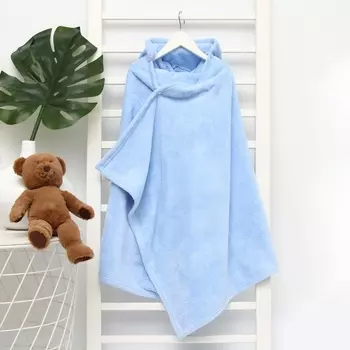 Полотенце - уголок LoveLife «Зайчик», 70140 см, микрофибра, голубое