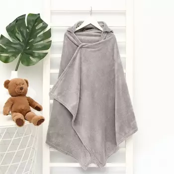 Полотенце - уголок LoveLife «Зайчик», 70140 см, микрофибра, серое