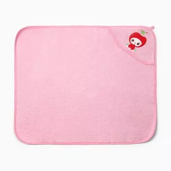 Полотенце-уголок Вишенка 75х95см, цвет розовый, махра, 100% хлопок