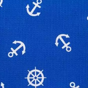 Полотенце вафельное банное Экономь и Я «Якоря» 80х150 см, цв.синий, 150 гр/м2, 100% хл