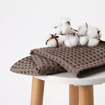 Полотенце вафельное банное «Этель» Boho, 4590 см, хлопок 100%, коричневое