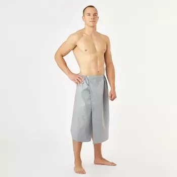 Полотенце вафельное для бани «Экономь и Я» (мужской килт), 75х144см, цвет серый