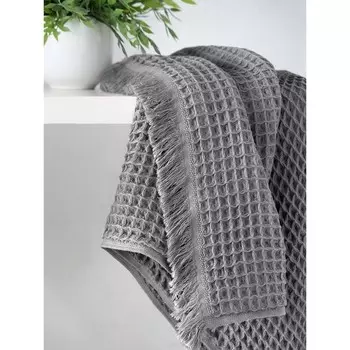 Полотенце вафельное Gofre, размер 70x140 см, цвет тёмно-серый