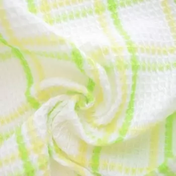 Полотенце вафельное, цв. желтый/салатовый 30х60см, 230 г/м, хл100%