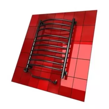 Полотенцесушитель электрический "ДВИН" K, 800x500 мм, 1"-1/2", ТЭН слева, черный