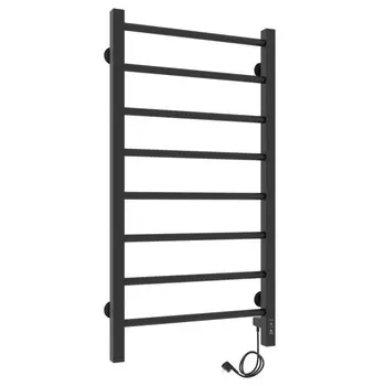 Полотенцесушитель электрический Laris Феличия ЧКЧ8, 400х800 мм, 8 перекладин, правый, черн.