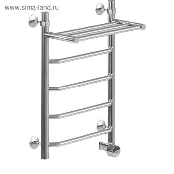 Полотенцесушитель электрический "НИКА" Trapezium ЛТ ВП, 600 x 500 мм, с полочкой, хром