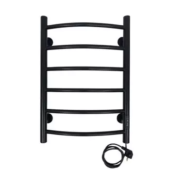 Полотенцесушитель электрический "САНПРИЗ" Классик П6, 400x600 мм, универсальный, черный