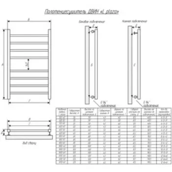 Полотенцесушитель водяной "ДВИН" L plaza К3, 800x500 мм, квадрат, хром