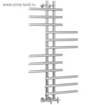 Полотенцесушитель водяной "НИКА" Bamboo ЛБ 5, 1000 x 100 мм, без полочки, хром