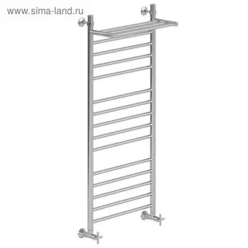 Полотенцесушитель водяной "НИКА" Classic ЛП (г2) ВП, 1200 x 400 мм, с полочкой, хром
