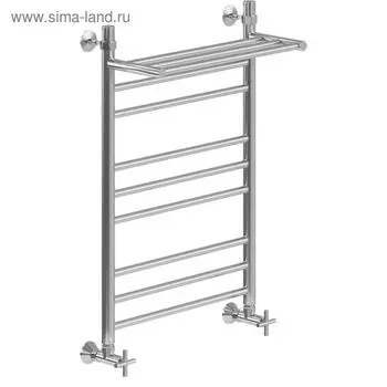 Полотенцесушитель водяной "НИКА" Classic ЛП (г2) ВП, 800 x 400 мм, с полочкой, хром