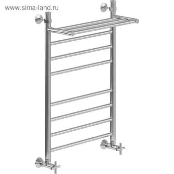 Полотенцесушитель водяной "НИКА" Classic ЛП (г) ВП, 800 x 400 мм, с полочкой, хром