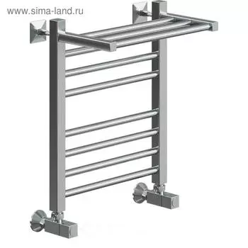 Полотенцесушитель водяной "НИКА" Modern ЛМ 3, 600 x 400 мм, с полочкой, хром