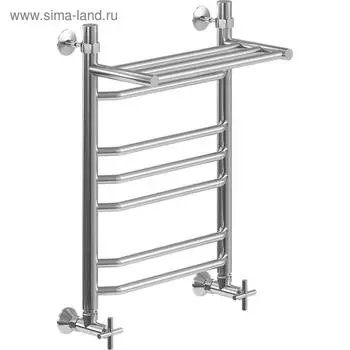 Полотенцесушитель водяной "НИКА" Trapezium ЛТ (г2) ВП, 600 x 500 мм, с полочкой, хром