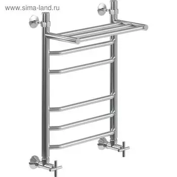 Полотенцесушитель водяной "НИКА" Trapezium ЛТ (г) ВП, 600 x 400 мм, с полочкой, хром