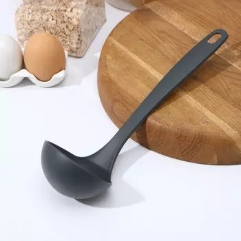 Половник, 28 см, цвет серый