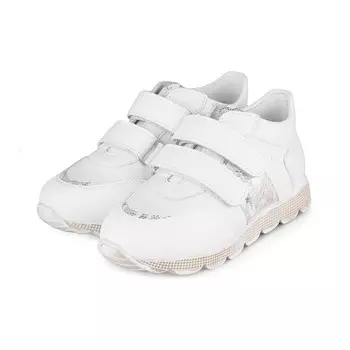 Полуботинки детские, размер 33, цвет бело-серебристый