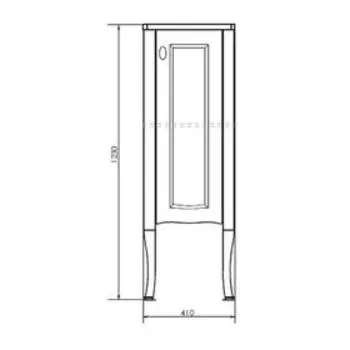 Пенал Comforty Павия 40 для ванной комнаты, цвет белый глянец