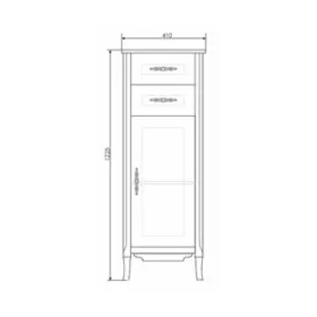 Пенал Comforty Версаль 40 для ванной комнаты, цвет слоновая кость