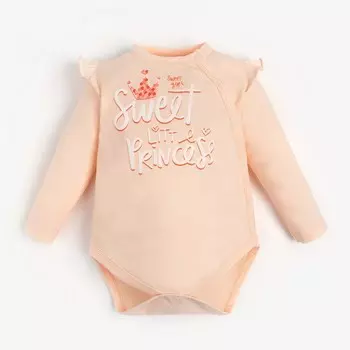 Полукомбинезон (боди) для девочки, цвет персиковый, рост 74 см