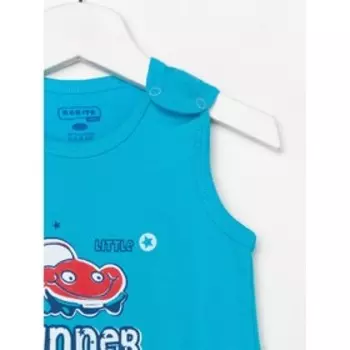 Полукомбинезон детский, цвет бирюзовый, рост 74 см