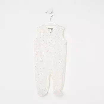 Полукомбинезон детский, цвет молочный/горошек, рост 80 см