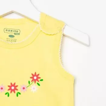 Полукомбинезон детский, цвет жёлтый, рост 74 см