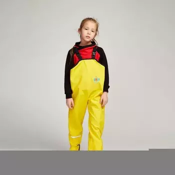 Полукомбинезон детский, непромокаемый, цвет жёлтый однотон, рост 104 см