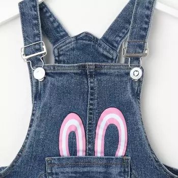 Полукомбинезон для девочек, цвет синий, рост 92см