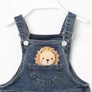 Полукомбинезон для девочек, цвет синий, рост 92см