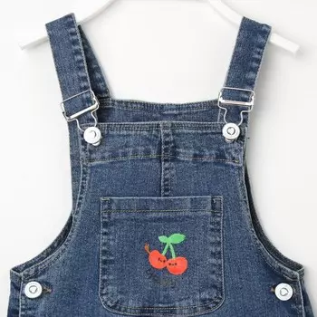 Полукомбинезон для девочек, цвет синий, рост 98см