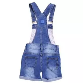 Полукомбинезон джинсовый для девочек, рост 104 см