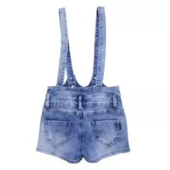 Полукомбинезон джинсовый для девочек, рост 146 см