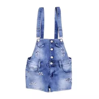 Полукомбинезон джинсовый для девочек, рост 164 см