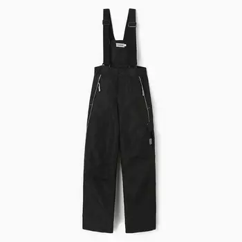 Полукомбинезон утепленный для мальчиков, цвет чёрный, рост 128 см